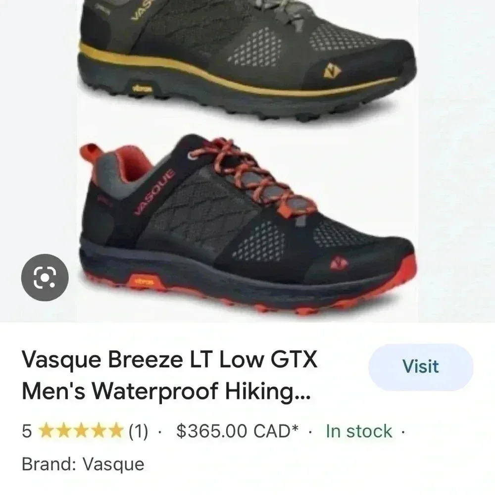 VASQUE BREEZE LT LOW GTX Men’s Waterproof  Hiking shoes New ! - Picture 9 of 10